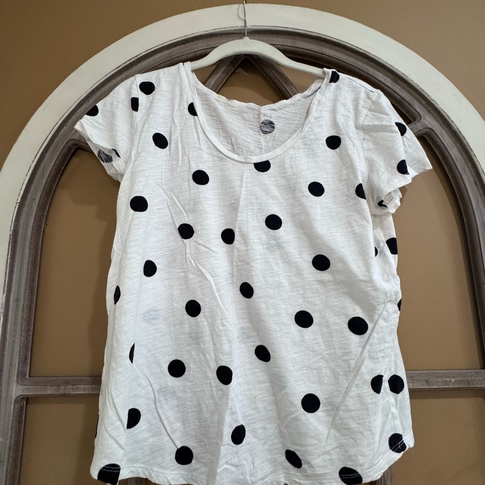 LOFT White Polka Dot T-Shirt